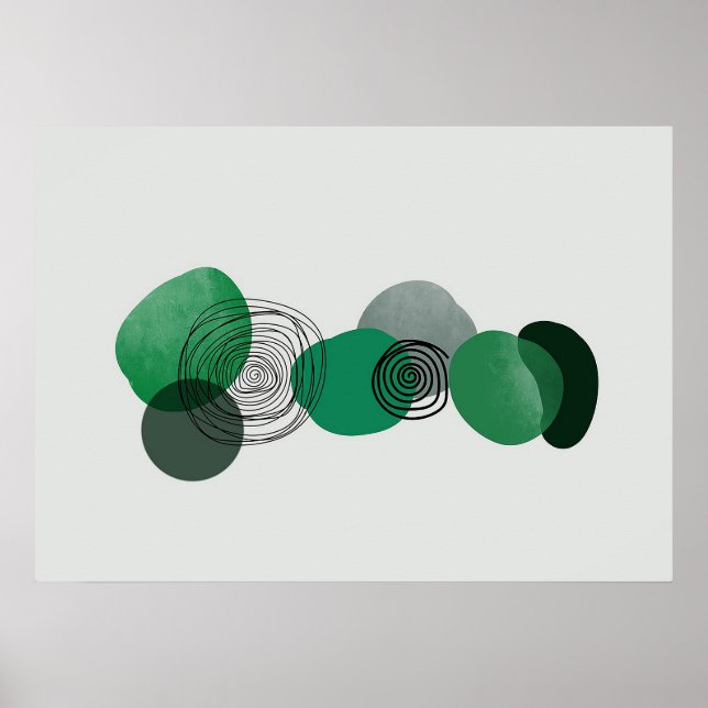 Horizontal Simple Boho Drawings Boho Chic Aestheti Poster (Front)