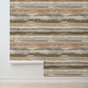 Horizontal sketched artistic lines earth colour in wallpaper