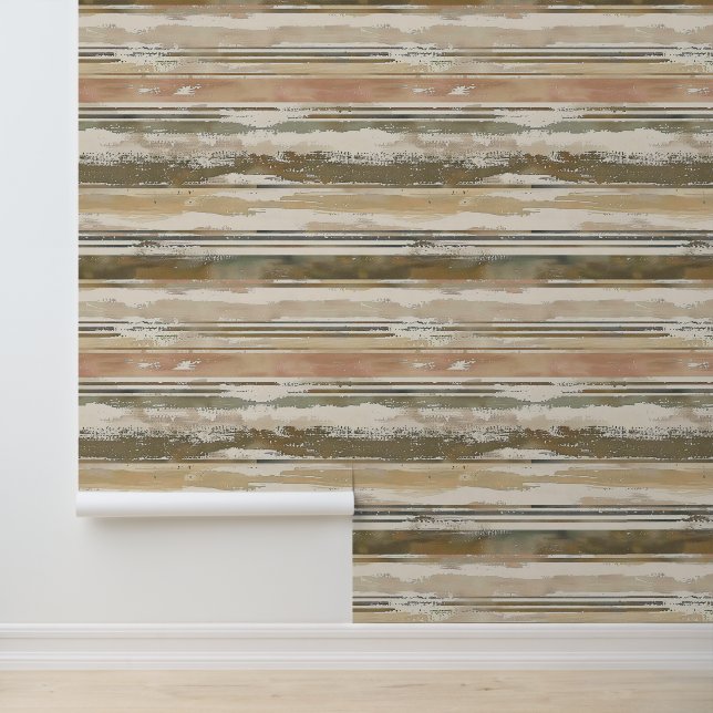 Horizontal sketched artistic lines earth colour in wallpaper (Application)
