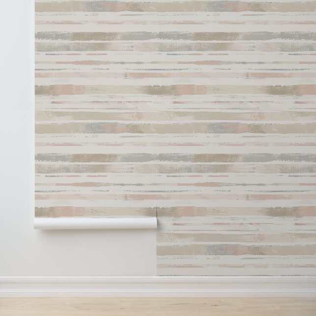 Horizontal sketched artistic lines earth colour in wallpaper (Application)