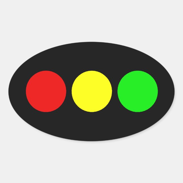Horizontal Stoplight Oval Sticker (Front)