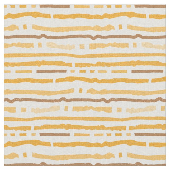 Horizontal stripes. - butter yellow warm tones fabric (Close Up)