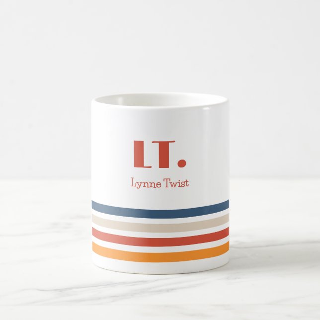 Horizontal Stripes Monogram Coffee Mug (Center)
