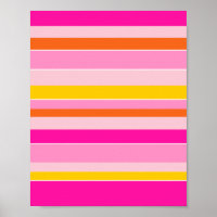 Horizontal Stripes Pink Orange Yellow Striped