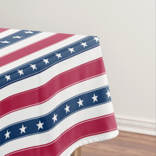 Horizontal Stripes & Stars (large scale) Tablecloth