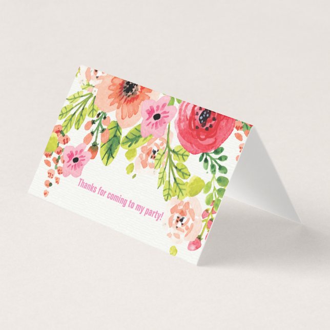 Horizontal Tent Fold Folded Card spring floral (Front)