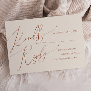 Horizontal Whimsical Desert Beige RSVP Card