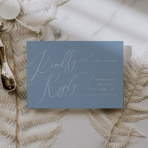Horizontal Whimsical Script Blue Song Request RSVP Card