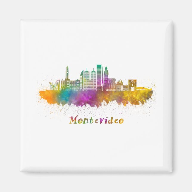 horizonte montevideo acuarela magnet (Front)