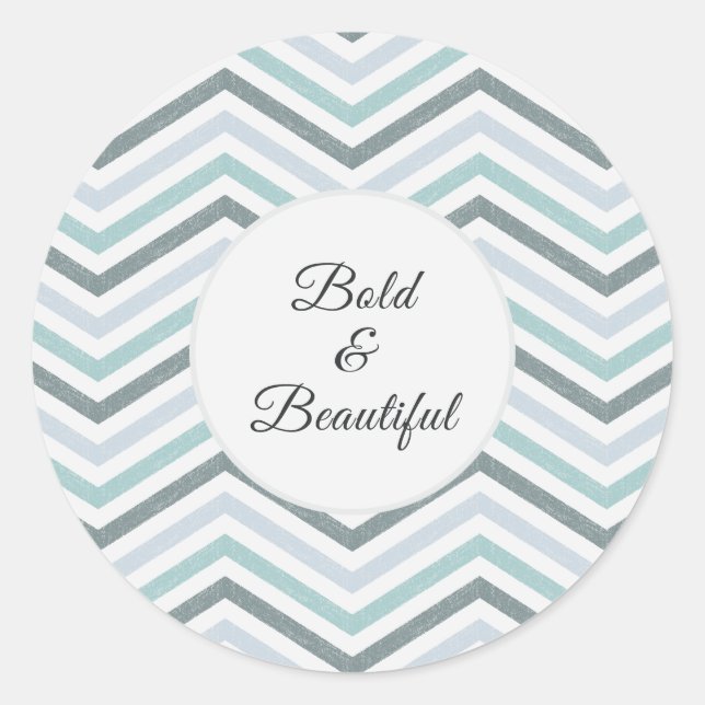 HorizonZigZag Misty Coast Classic Round Sticker (Front)