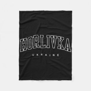 Horlivka Ukraine Trendy Varsity Athletic Style Fleece Blanket