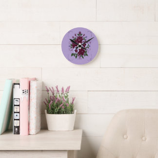 Horloge Acrylique Bouquet de Violettes Round Clock