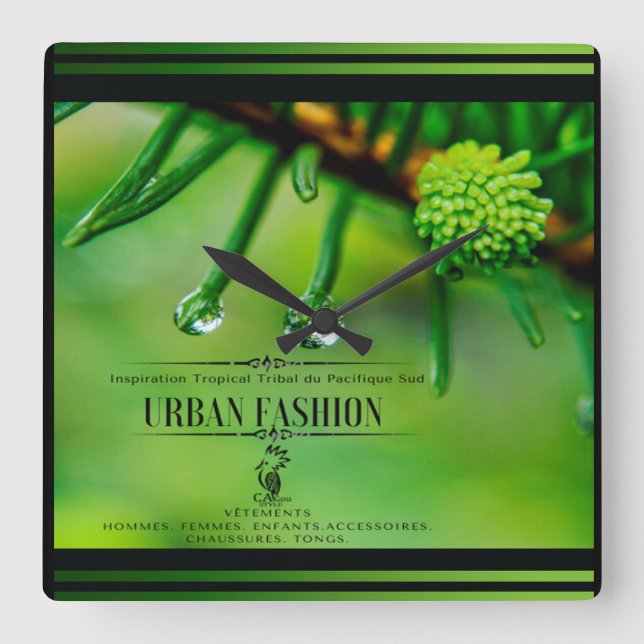 Horloge Cagou Style Square Wall Clock (Front)