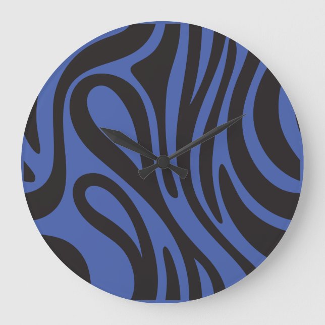 Horloge Effet Zèbre Africain.Nature et minimaliste Large Clock (Front)