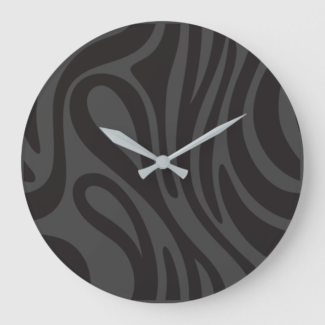 Horloge Effet Zèbre Africain.Nature et minimaliste Large Clock (Front)