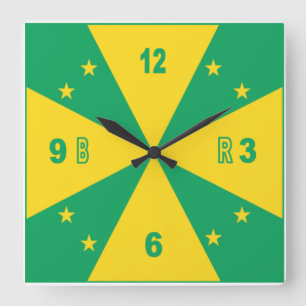 Horloge murale  acrylique, Carrée  DESIGN  BRAZIL Square Wall Clock
