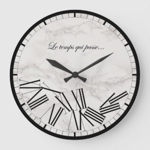 Horloge murale - Le temps qui passe...Effet marbre Large Clock