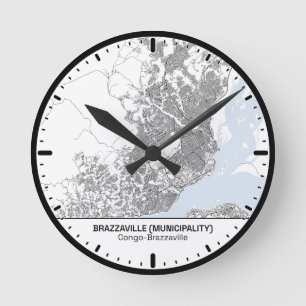 Horloge Ronde Brazzaville Clock City Line Art
