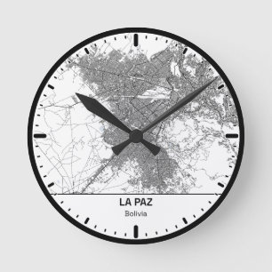 Horloge Ronde La Paz Clock City Line Art