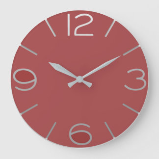 Horloge rouge à gros chiffre large clock