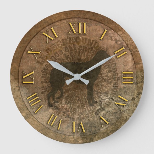 Horloge Scottish deerhound Large Clock (Front)