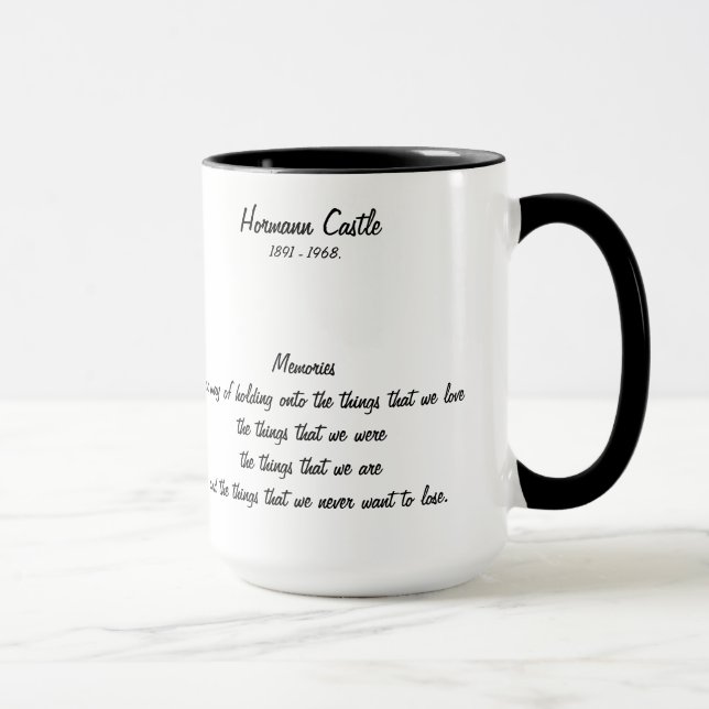 Hormann Castle Mug with Memories Poem (Right)