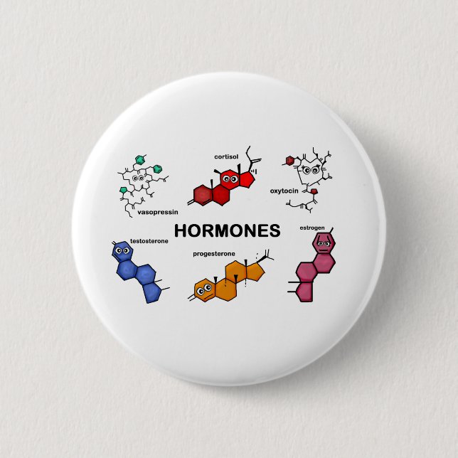 Hormones 6 Cm Round Badge (Front)