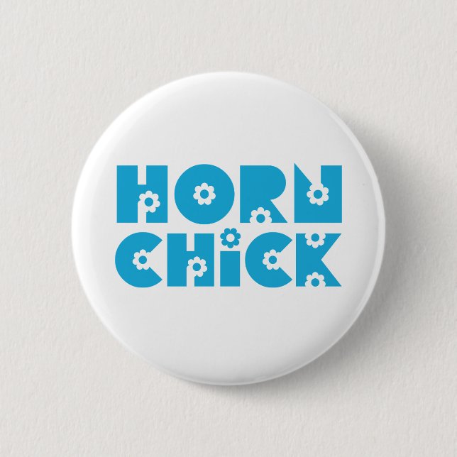 Horn Chick 6 Cm Round Badge (Front)