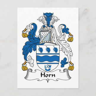 Horn Family Crest Postcard