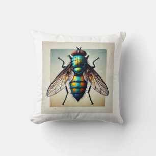Horn Fly 180724IREF244 - Watercolor Cushion