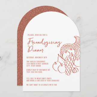 Horn of Plenty Friendsgiving Dinner Celebration Invitation