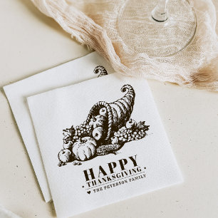 Horn of Plenty   Thanksgiving Napkin