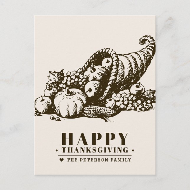 Horn of Plenty | Thanksgiving Postcard (Front)