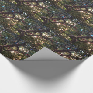 Horn Ornament Lighted Christmas Tree Wrapping Paper