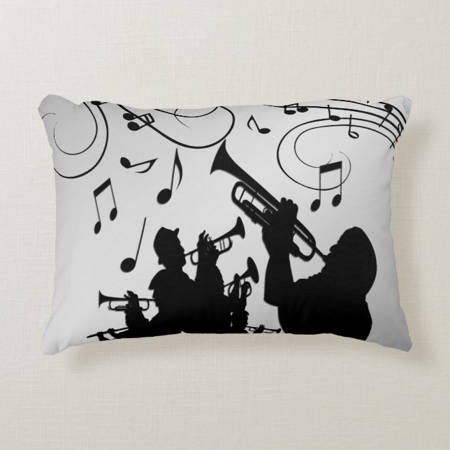 Horn Section Music Design Decorative Cushion (Front)