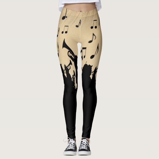 Horn Section Music Design Rustic Leggings (Front)