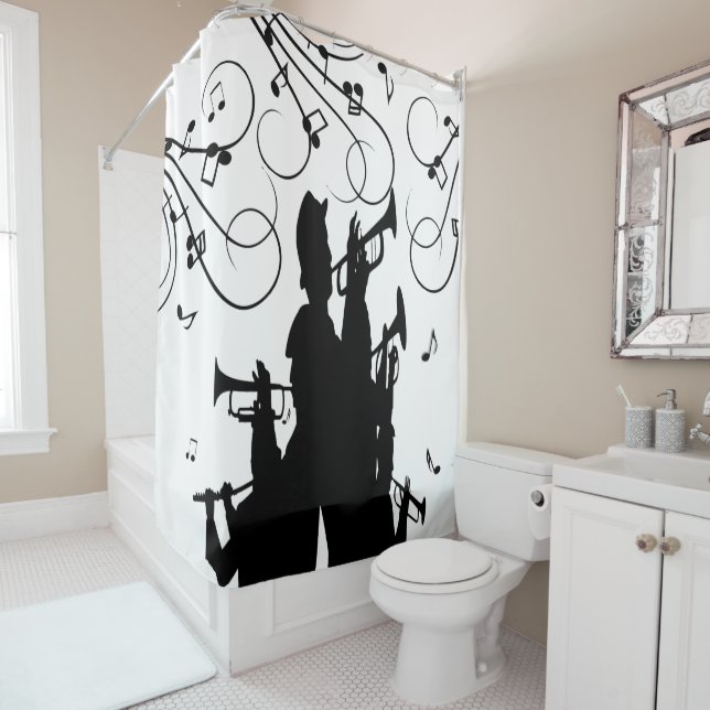 Horn Section Trumpet Jazz Music Shower Curtain (In Situ)