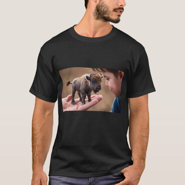 Hornbill on Hand Watching Child - Unique Tee (Front)