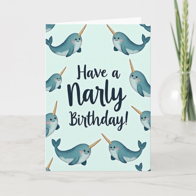 Horned Aquatic Birthday Card (Front)