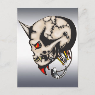 Horned Cyborg Robot Postcard