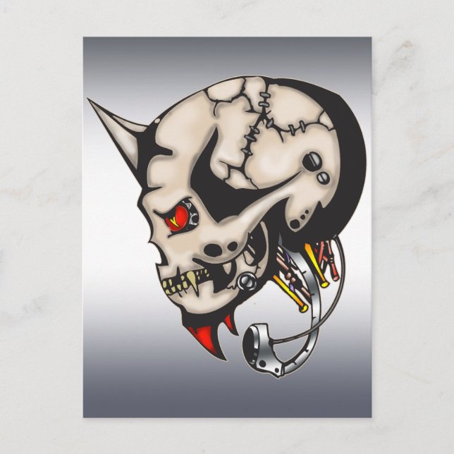 Horned Cyborg Robot Postcard (Front)
