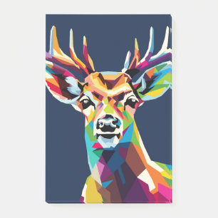 Horned deer pop art post-it notes