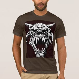 Horned Demon Monster Skull Dark Fantasy Vector Gra T-Shirt