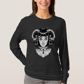 Horned Devil Satanic Halloween Glitch Goth Emo Pun T-Shirt