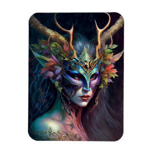 Horned Elf Woman Fantasy Art Magnet