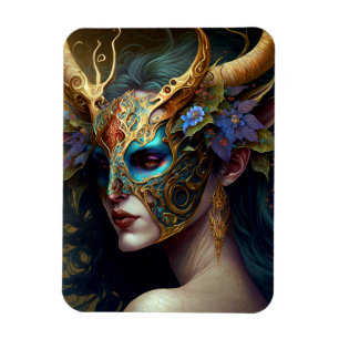 Horned Elf Woman Fantasy Art Magnet
