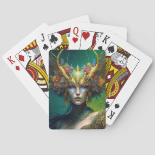 Horned Elf Woman Fantasy Art Playing Cards