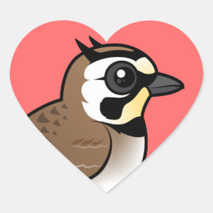 Horned Lark Heart Sticker