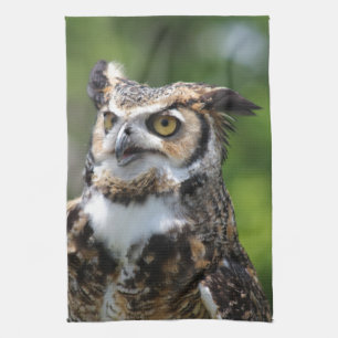 Horned Owl Tea Towel