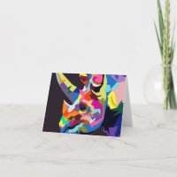 Horned rhinoceros pop art